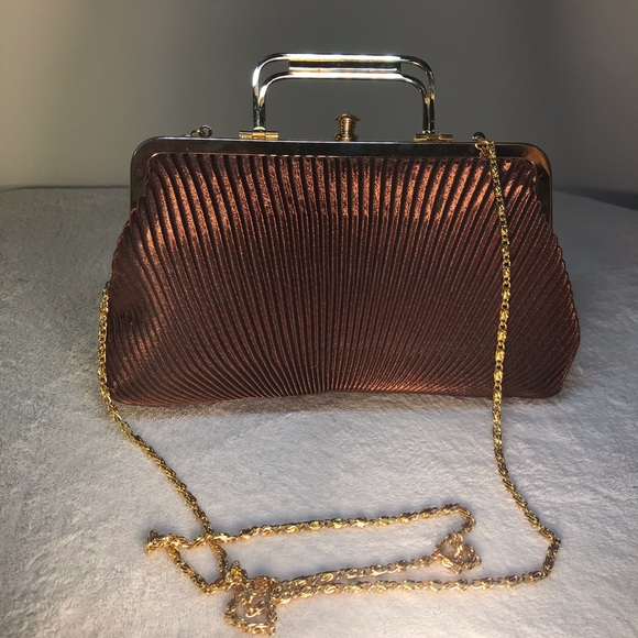 Bronze brown evening purse - Picture 2 of 5